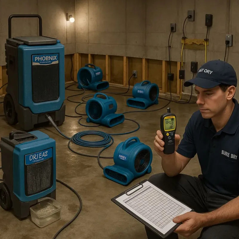 Structural Drying and Dehumidification process in Menahga, MN
